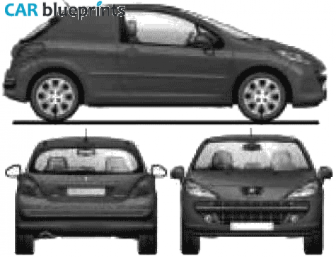 2008 Peugeot 207 Van blueprint