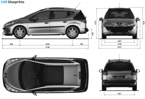 2006 Peugeot 207 sw Wagon blueprint