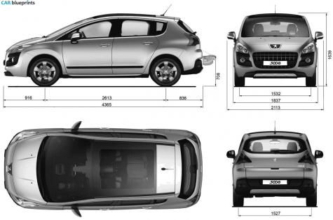 2009 Peugeot 3008 mpv Wagon blueprint