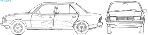 1977 Peugeot 305 Sedan blueprint