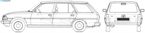 1983 Peugeot 305 Break Wagon blueprint