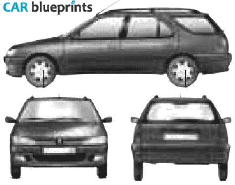 2001 Peugeot 306 Break Wagon blueprint