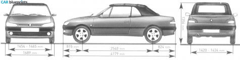 2001 Peugeot 306 Cabriolet blueprint