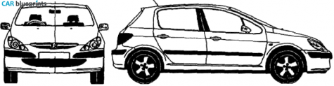 2001 Peugeot 307 5-door Hatchback blueprint