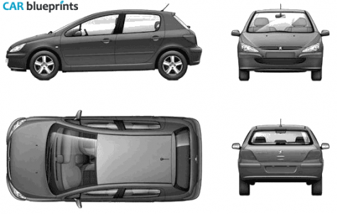 2004 Peugeot 307 5-door Hatchback blueprint