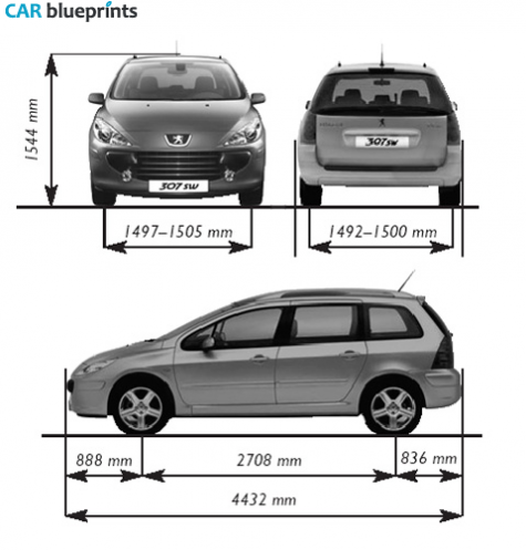 2006 Peugeot 307 SW Wagon blueprint