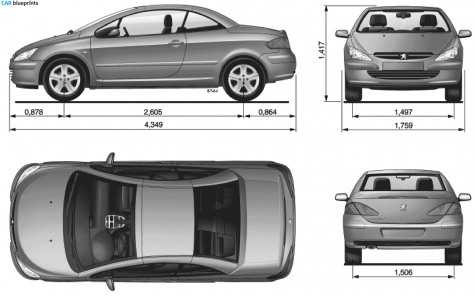 2001 Peugeot 307cc Coupe blueprint