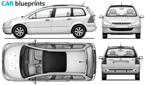 2008 Peugeot 307 sw Wagon blueprint