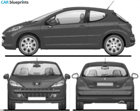 2010 Peugeot 308 3-door Hatchback blueprint