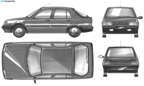 1987 Peugeot 309 5-door Hatchback blueprint