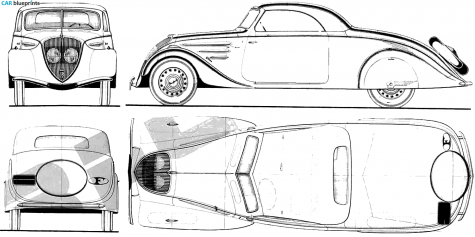 1935 Peugeot 402 Eclipse Coupe blueprint