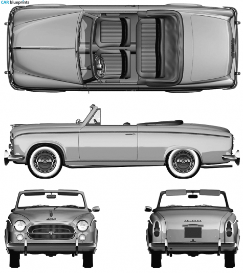 1958 Peugeot 403 Cabriolet blueprint