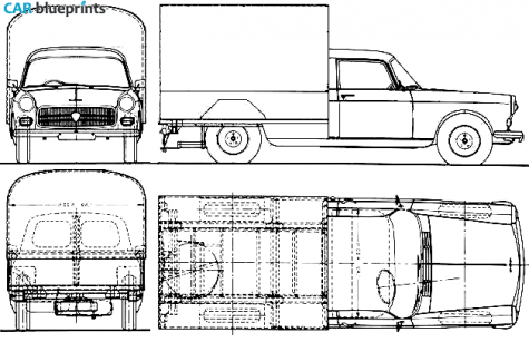 1960 Peugeot 404 Comercialle Van blueprint