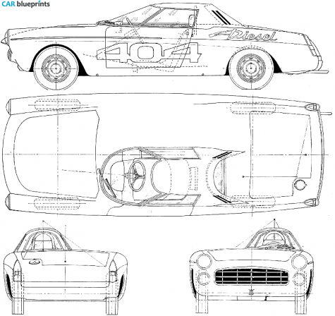 1965 Peugeot 404 Diesel Record Car Coupe blueprint