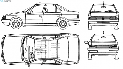 1987 Peugeot 405 Sedan blueprint