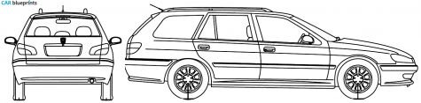 1995 Peugeot 406 Break Wagon blueprint