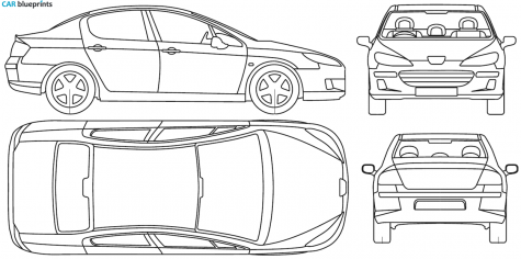 2005 Peugeot 407 Sedan blueprint