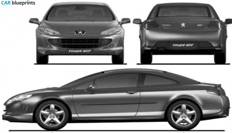 2009 Peugeot 407 Coupe blueprint