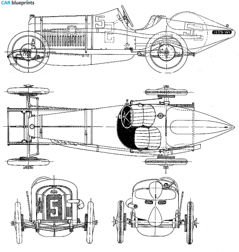 1914 Peugeot 45I Grand Prix OW blueprint