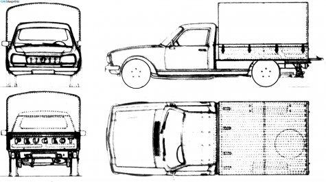 1968 Peugeot 504 Cammionette Pick-up blueprint