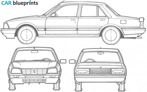 1986 Peugeot 505 Sedan blueprint