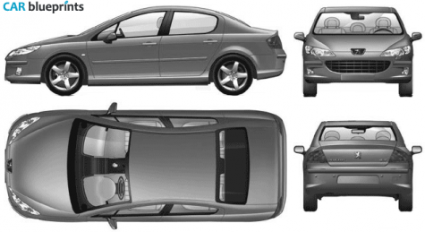 2006 Peugeot 607 Sedan blueprint