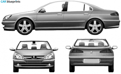 2006 Peugeot 607 Sedan blueprint