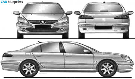 2009 Peugeot 607 Sedan blueprint