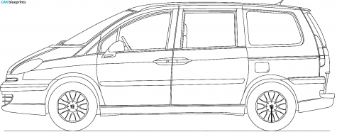 2007 Peugeot 807 Minivan blueprint