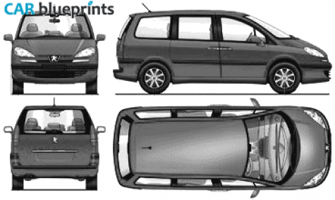 2008 Peugeot 807 Minivan blueprint