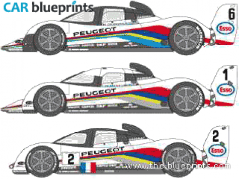 1993 Peugeot 905 Evo1 Coupe blueprint