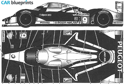 2009 Peugeot 908 HDI Le Mans Coupe blueprint