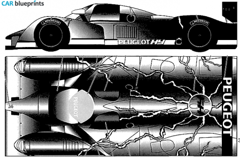 2007 Peugeot 908 hy OW blueprint