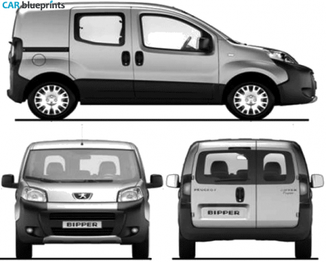 2009 Peugeot Bipper Tepee Van blueprint