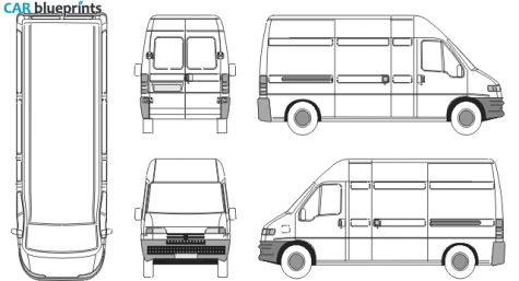 1999 Peugeot Boxer Van blueprint