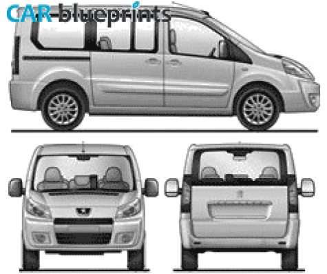 2008 Peugeot Expert Tepee Minivan blueprint