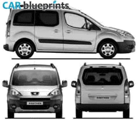 2008 Peugeot Partner Minivan blueprint