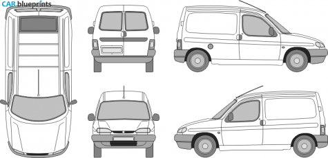 2004 Peugeot Partner Minivan blueprint