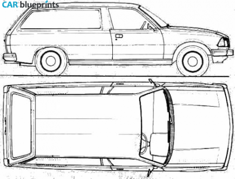 1985 Peugeot 305 Van blueprint