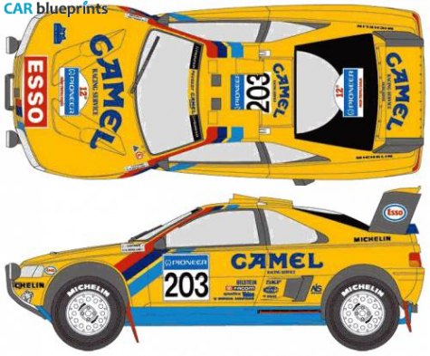 1990 Peugeot 405 Turbo 16 Coupe blueprint