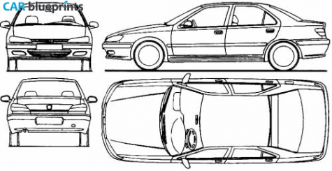 1995 Peugeot 406 Sedan blueprint