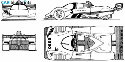 1991 Peugeot 905 LM Coupe blueprint