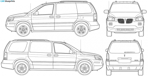 2006 Pontiac Montana SV6 Minivan blueprint