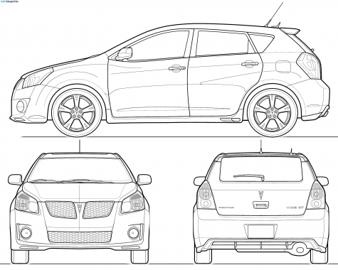 2009 Pontiac Vibe SUV blueprint