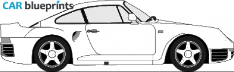 1987 Porsche 959 Coupe blueprint