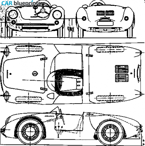 1956 Porsche 550 A Spyder Roadster blueprint