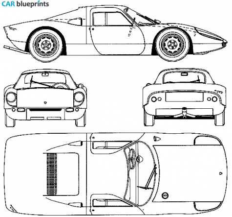 1964 Porsche 904 Carrera GTS Coupe blueprint