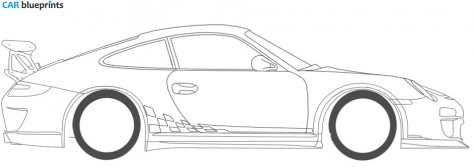 2009 Porsche 911 (997) GT3 RS Coupe blueprint