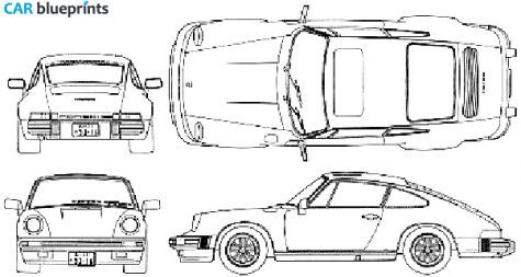1985 Porsche 911 (901) Carrera Coupe blueprint