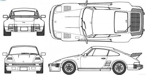 Porsche 911 Flatnose Coupe blueprint